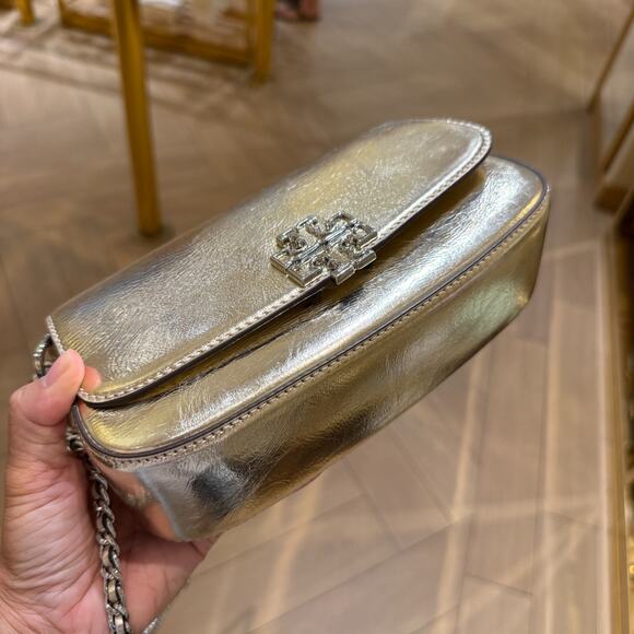 Best Price‼️Tory Burch Britten Convertible Crossbody Bag 153285 Spark Gold $575 - Picture 5 of 9